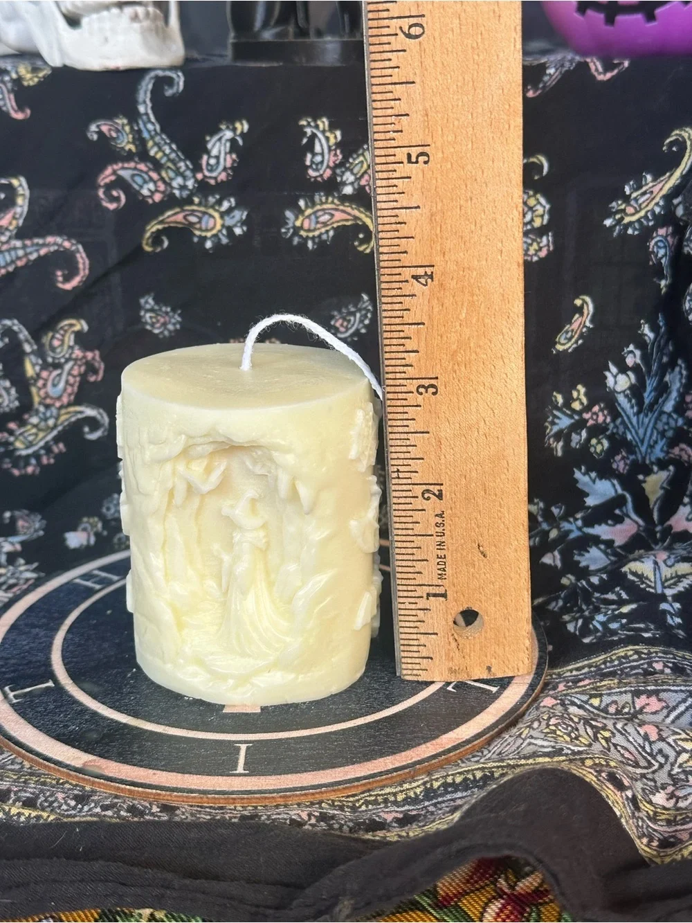 Ivory Forest Witch Pillar Candle